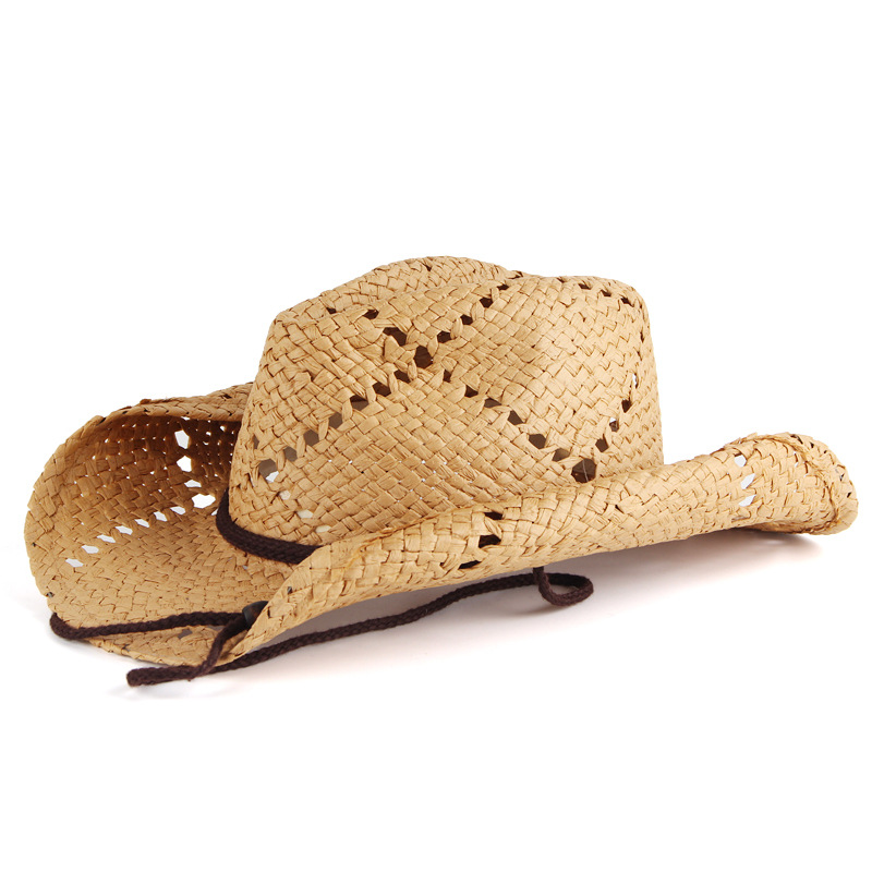 Cowboy Hat Straw - Unisex feminino masculino retro oco-para fora
